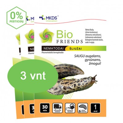 Nematodai ŠLIUŽAMS, MAXI pakuotė (3 vnt x 30mln)